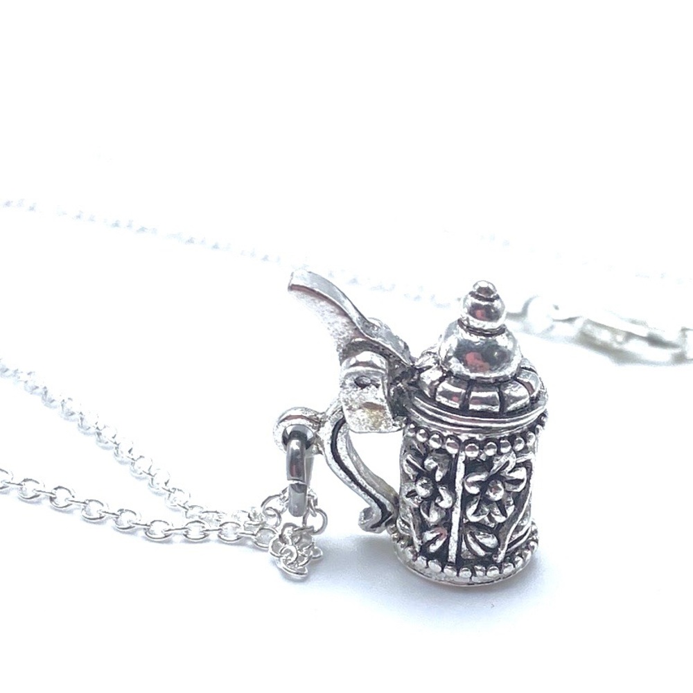 German Beer Stein Necklace Lid Opens
